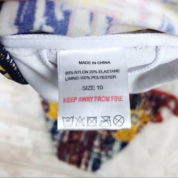 Target Aztec Print Colorful Tie Bandeau Bikini Set - Picture 7 of 7